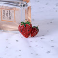 Fashion Clothes Accessories Rhinestone Brooch Pin Small Double Strawberry Brooches for Women Decoration