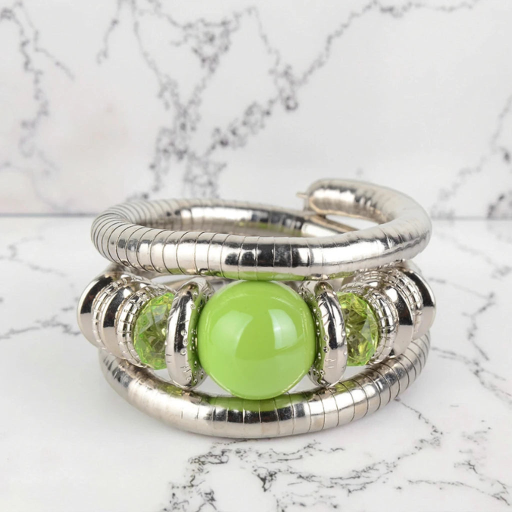 Wholesale Vintage Ethnic Bohemian Fashion Bracelet Multi-Layer Adjustable Alloy Copper Snake Skin Wrapped Natural Bangles