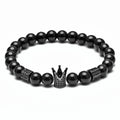 Natural Black Onyx Agate Beads Bracelet 6mm 8mm Smooth Genuine Stone Jewelry for Women Men Lucky Energy Fashionable Beaded