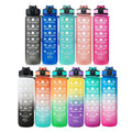 32oz 1L BPA Free Time Marker Tritan Motivational Custom Logo Straw Tritan Sport Frosted Plastic Water Bottles
