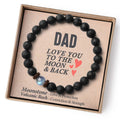 Hot Selling Dad Father's Day Bracelets Men Elastic Handmade Beaded Black Volcanic Lava Stone Bracelet Gift to My Son Uncle Man