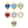 PM44099 Brass Jewelry Glass Crystal Heart Shape Pendant Gold Plated Love Pendant Valentines Day Gift Pendant