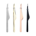 Professional Precision Stainless Steel Volume Eyebrow Tweezers Slant Tip Durable Hair Removal Makeup Tool for Eyelash Extensions