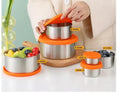 Leakproof School Children Bento Box Adjustable Compartment Container Stainless Steel Lunch Box for Kids Silicone Lid 50ml-900ml