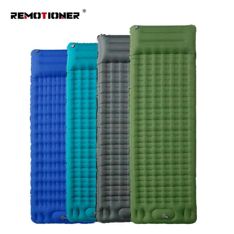 12cm Thick Ultralight TPU Inflatable Camping Sleeping Pad Built-in Foot Pump Air Mattress Sleeping Mat