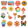 New Iron on Embroidered Artist Style Sun Flower Bus Peace love Patches for Clothes Bag Decoration