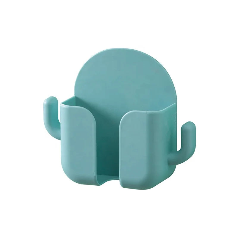 Cheap Plastic Wall Hanging Single Tier Mobile Phone Holder Non Perforated Charging Flexible Detachable Storage Bracket Box
