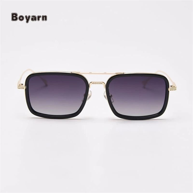 Boyarn  Newest  Vintage Retro Small Box Polarized Sunglasses Shades