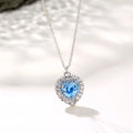 Blue Simple Diamond Hong Kong Style Summer Refreshing O-Chain Heart-Shaped Trend Ladies Necklace