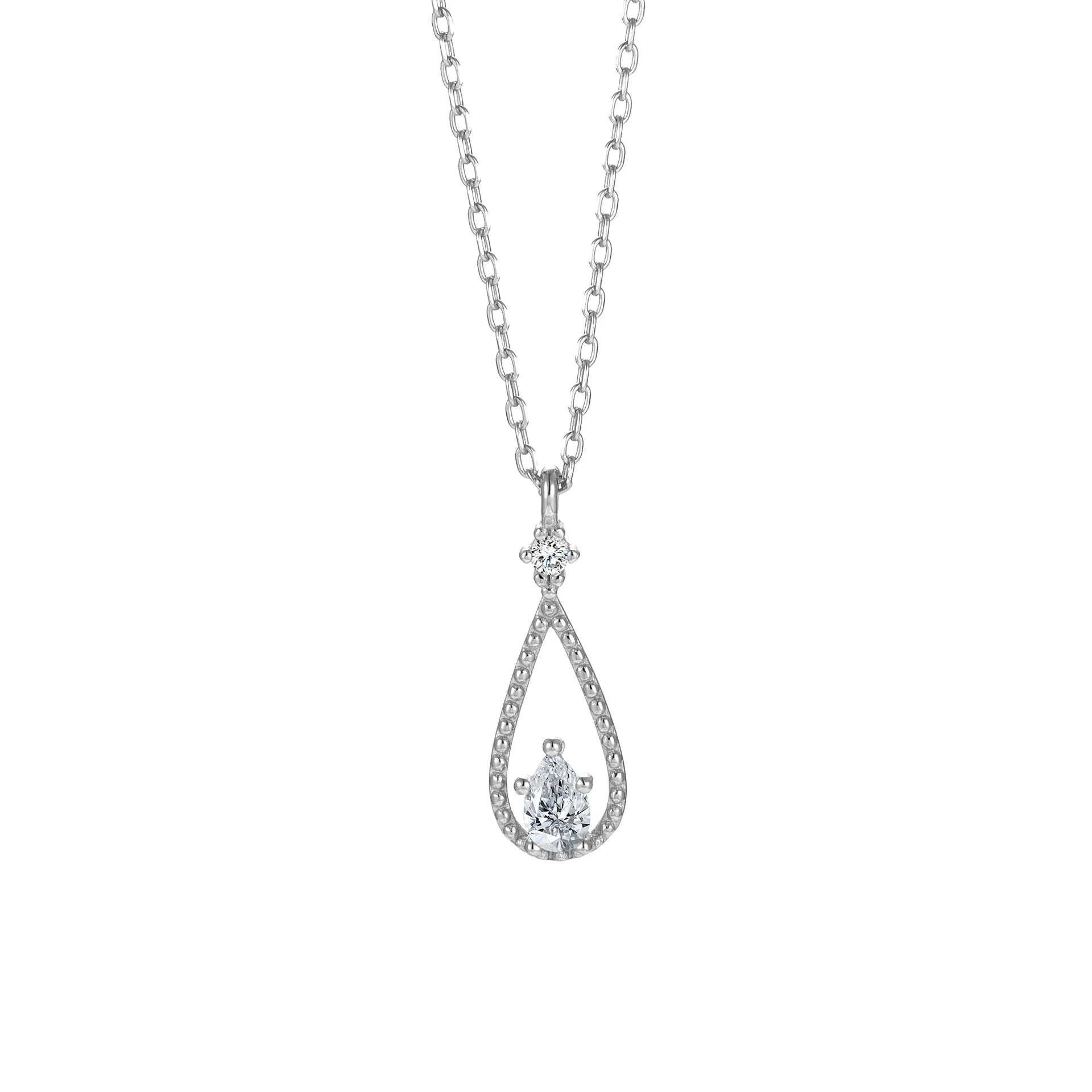 Luxury Design S925 Sterling Silver Water Drop Necklace Women Geometric Clavicle Chain Simple Diamond Personality Gold Platinum