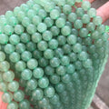 Bestone Natural Stone Loose Beads 8mm Green Aventurine Crystals Round Beads for Jewelry Making Diy Bracelets