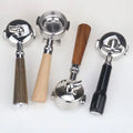 51mm 54mm 58mm Coffee Portafilter With Double Spout and 2 Cup Basket With Wood Handle
