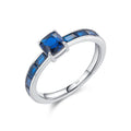 Light Luxury Retro Fashion Simulated Sapphire Ring 925 Sterling Silver square 5a Cubic Zirconia CZ Ring for Jewelry Gifts