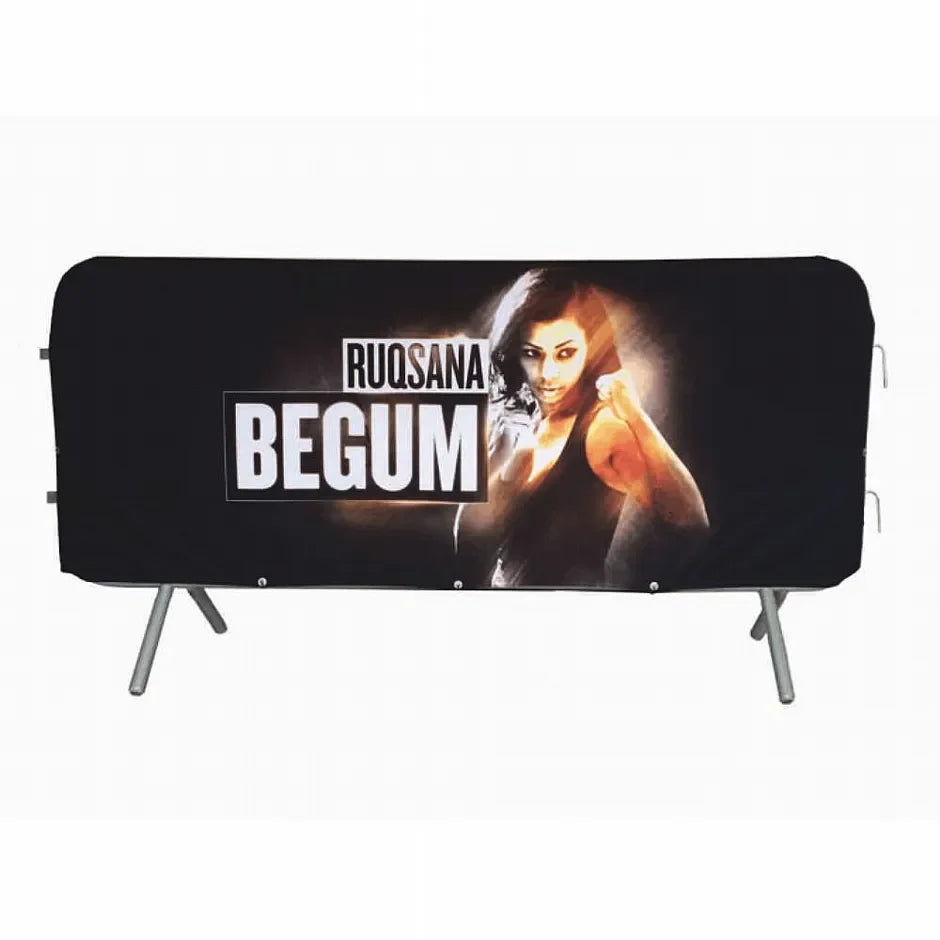 Fast Shipping Fabric Mesh Barricade Cover Event Crowd Control Barrier Cover Vinyl Mesh Fabric Barricade Fence Cover