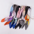 2026 Best Selling Summer New Fashion Silk Satin square Scarf Box Color Chain Printing Scarf Custom Silk Scarf