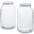 8oZ 16oZ Wide Mouth Glass Bottle Airtight Metal Lid Transparent Food Storage Mason Glass Jar