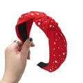 2021 Fashion Girls Headband Handmade Shining Pearls Rhinestone Ornament Hairband Women Middle Knot Turban Hair Accessories