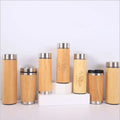 Natural Bamboo Coffee Tea Mug Cup Eco- Friendly Tumbler 380/480/500ml Stainless Steel Liner Thermos Bottle Reusable Wooden Cup