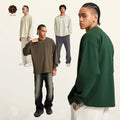 TT Wholesale 100% Cotton Luxury T Shirt 425GSM Unisex Custom Logo Blank Oversized Men's Long Sleeve T-shirt