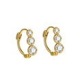 Luxury Earrings 925 Sterling Silver Three Round Cubic Zirconia CZ Stone Earrings for Women Girls Fine Jewelry Wholesale