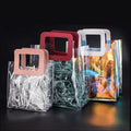 Hot Sale Waterproof Transparent Clear PVC Plastic Beach Tote Bag Holographic PVC Hand Gift Bag With Handle for Packing Flower