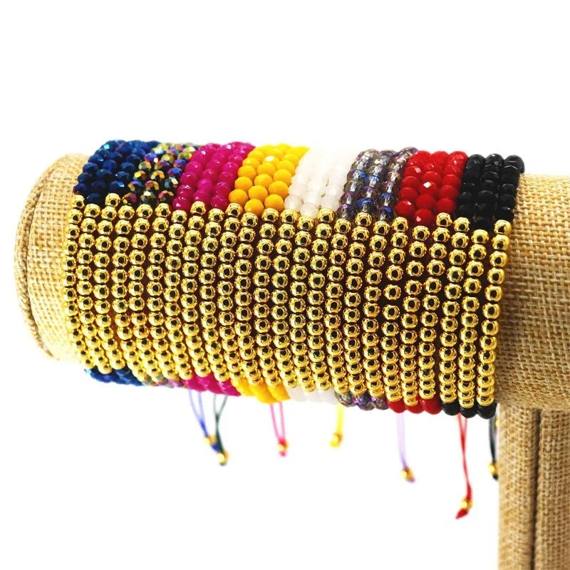 Adjustable Bohemian Style Miyuki Beads Bracelet Simple Fashionable Jewelry Woven for Beach Holidays Women's Gift