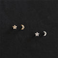 Wholesales Cubic Zircon Moon and Star Earrings Gold Women Fashion Earrings