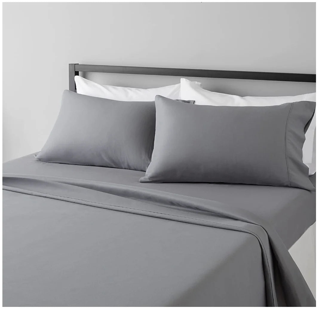 Full Dark Gray Lightweight Super Soft Easy Care Microfiber Bed Sheet Cotton Set King Size Luxury Bedspread for Girls Full