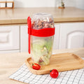 Portable Durable Fresh-Keeping Salad Cup with Fork Leakproof Double Layer Food Container for Healthy Meal Prep Outdoor Use