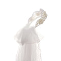 Hot Selling Luxury Handmade Pearl Flower Hair Band Crown Veil Bride Princess Wedding Double-layer Veil