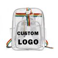 Custom Logo New Pvc Transparent Backpack Trend Fashion Personality Large Capacity Female Student Doll Transparent Bag