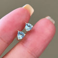 Aimgal AU750 18K Gold Fine Jewelry Aquamarine Triangle Stud Earrings Stylish Wedding Party Gift for Engagement Anniversary