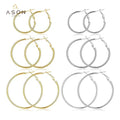 Ason Fashion Jewelry 6 Pairs Hoop Earrings Women Stainless Steel Lightweight Hypoallergenic 18k Gold Plating Hoops Earrings Set