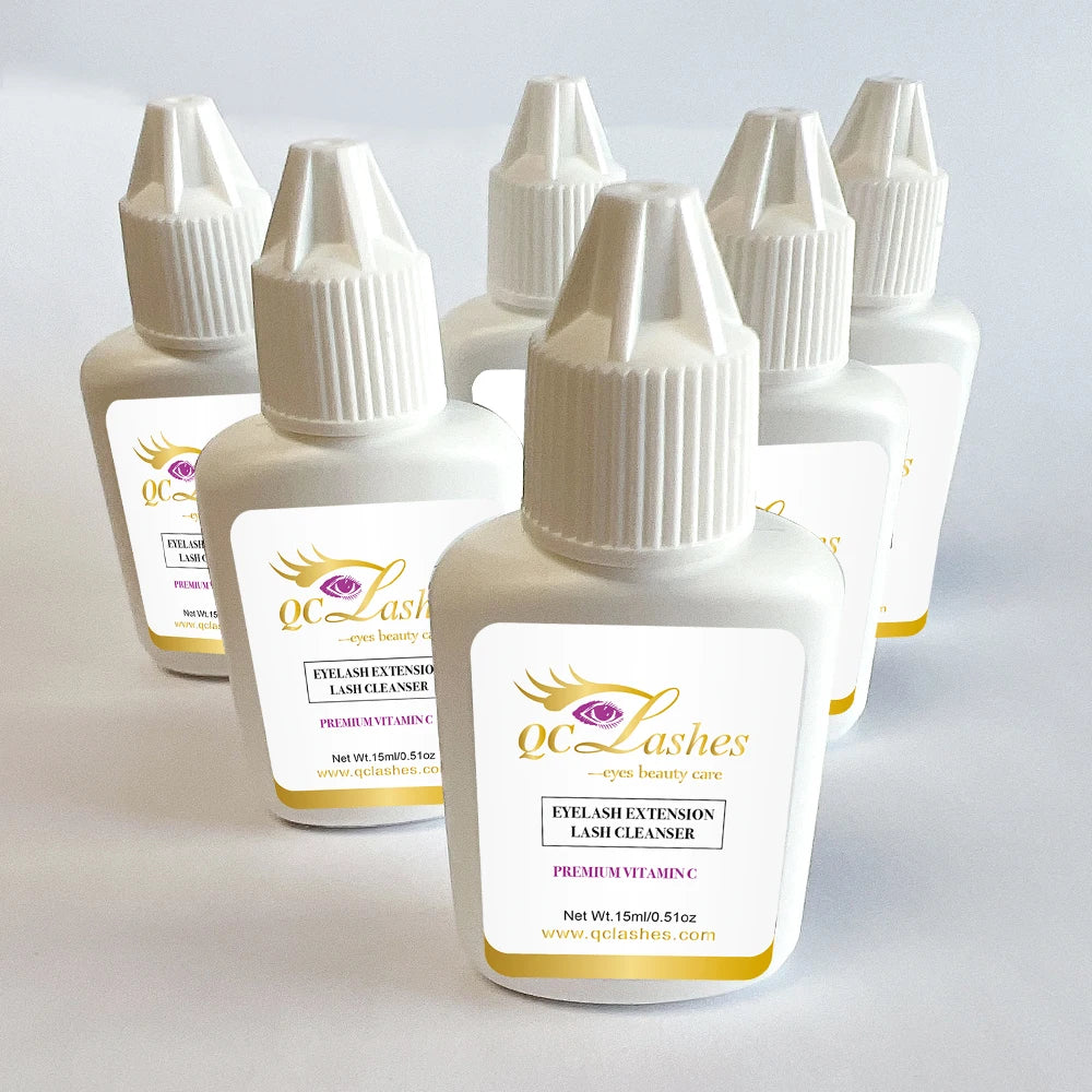 Wholesale Custom Private Logo Vegan Friendly 15ML Lash Wash Eyelash Extension Cleanser Vitamin C Infused Eyelashes & Tools