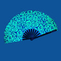 Custom Printed Bamboo Large Hand Folding Fan for Promotional Gifts UV Reflective Party Rave Fan