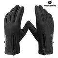 ROCKBROS Men Women Touch Screen Winter Warm Riding Bicycle Reflective Gloves Full Finger Cycling Gloves