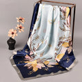 2024 New Arrival Imitated Silk Satin 90 cm square Silk Scarf Female Milk Silk Scarf Shawl Fashion Flower Printing Kerchief