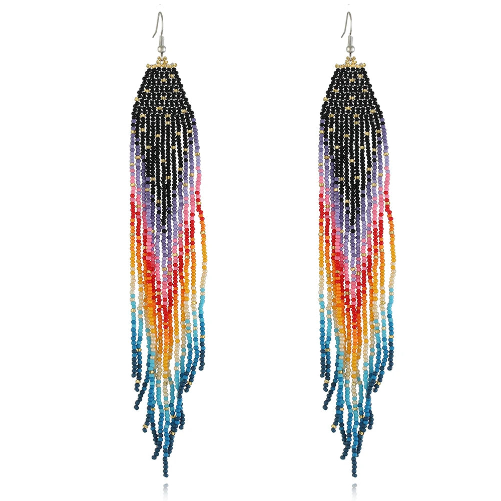 New Arrival Fashion Chandelier Earrings Colorful Rainbow Design