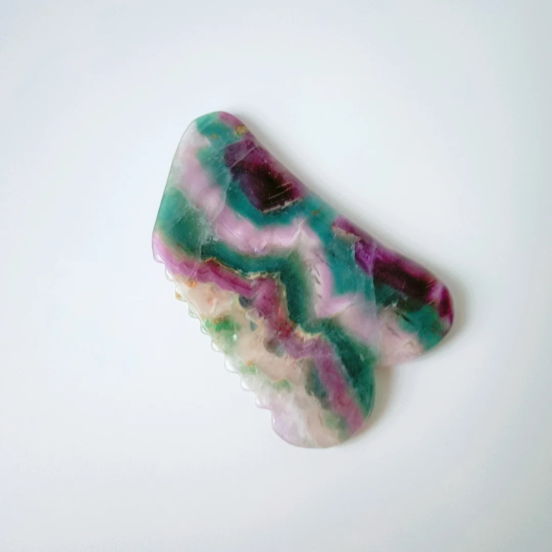 Huiying Best Design Fluorite Material GuaSha Scraping Massage Board Customized square Jagged Shape