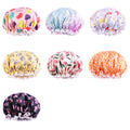 Wholesale Custom Logo Hair Accessories Kids Waterproof Fabric Double Layer Satin Bonnets Baby Designer Shower Cap Bath for Kid