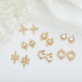 New 15mm 19.8mm Round Follower Charm Necklace for Earrings Making Supplies Accessories Gold DIY Jewelry Charm Brass CZ Zircon
