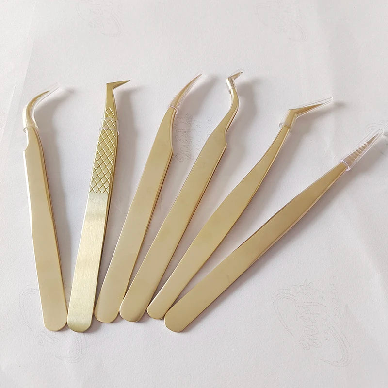 Wholesale Classic Russian  Volume Tweezers Eyelash Extension Tweezers Custom Logo Classic Lash Tweezers