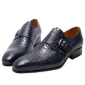 Custom-Made Monk Strap Mens Loafer Genuine Leather Gentlemen Wedding Party Casual Shoes Black Blue Slip on Men's Dress Shoes