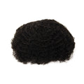 2/4/6/8/10mm Afro Curl Men Toupee Lace Base Hair Wig for Black People Popular Curly Hair Unit #1b Natural Black Color Hairpiece
