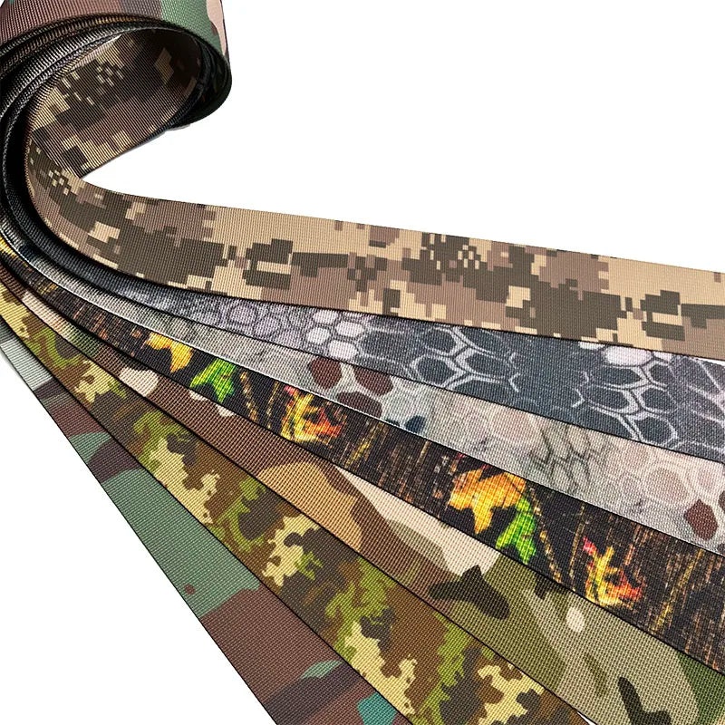 Kryptek Realtree Strap Tape Camouflage Printed Webbing High Tenacity Tactical Free Sample Custom 50mm 48mm 100% Polyester