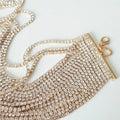Luxury Shiny Crystal Multi-layer Diamond Choker Necklace Wedding Jewelry for Women Rhinestone Tassel Collar Necklace Accessories