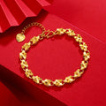 Waterproof Jewelry 18K Gold Plated Clover Chunky Chain Bracelet Bangle Copper Cuban Link Bracelet Women