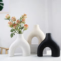 INS White Arch Bridge Ceramic Vase Nordic Simple Hydroponic Flower Vase Home Fashion Ceramic Ornaments
