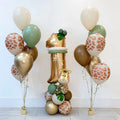 Nicro Jungle Animal Theme Giraffe Head Foil Balloons Set Globos 10inch Number Balloon Children's Birthday Party Decoration Set