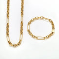 BM Quality PVD Plated Stainless Steel Chain Necklace and Bracelet Set for Women Jewelry